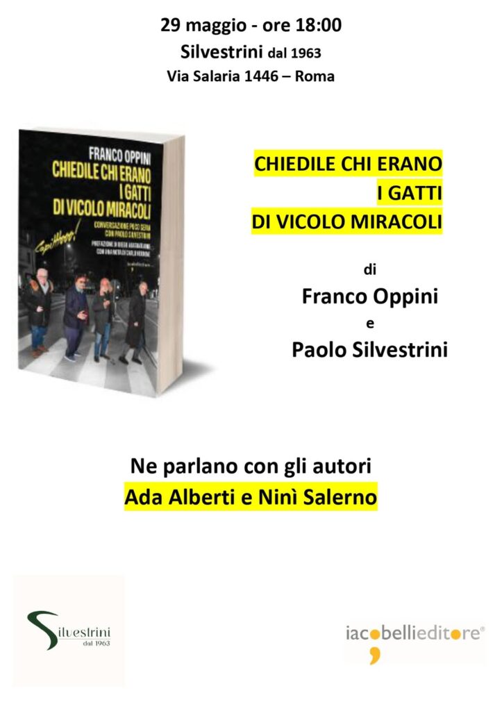 Presentazione "Chiedile chi erano i Gatti di Vicolo Miracoli" – giovedì 29 maggio ore 18:00